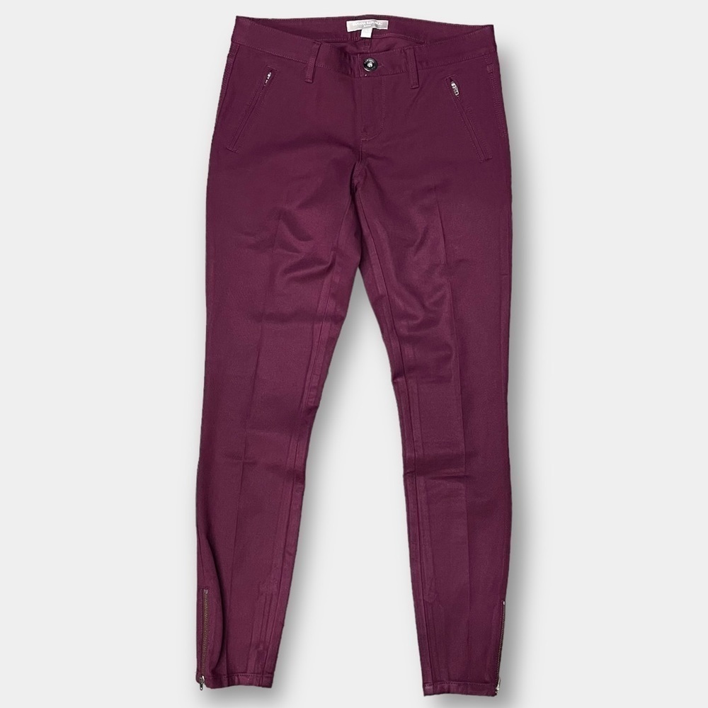 NEW Banana Republic Sloan Wine Burgundy Maroon Pants Jeans Ankle Size 0